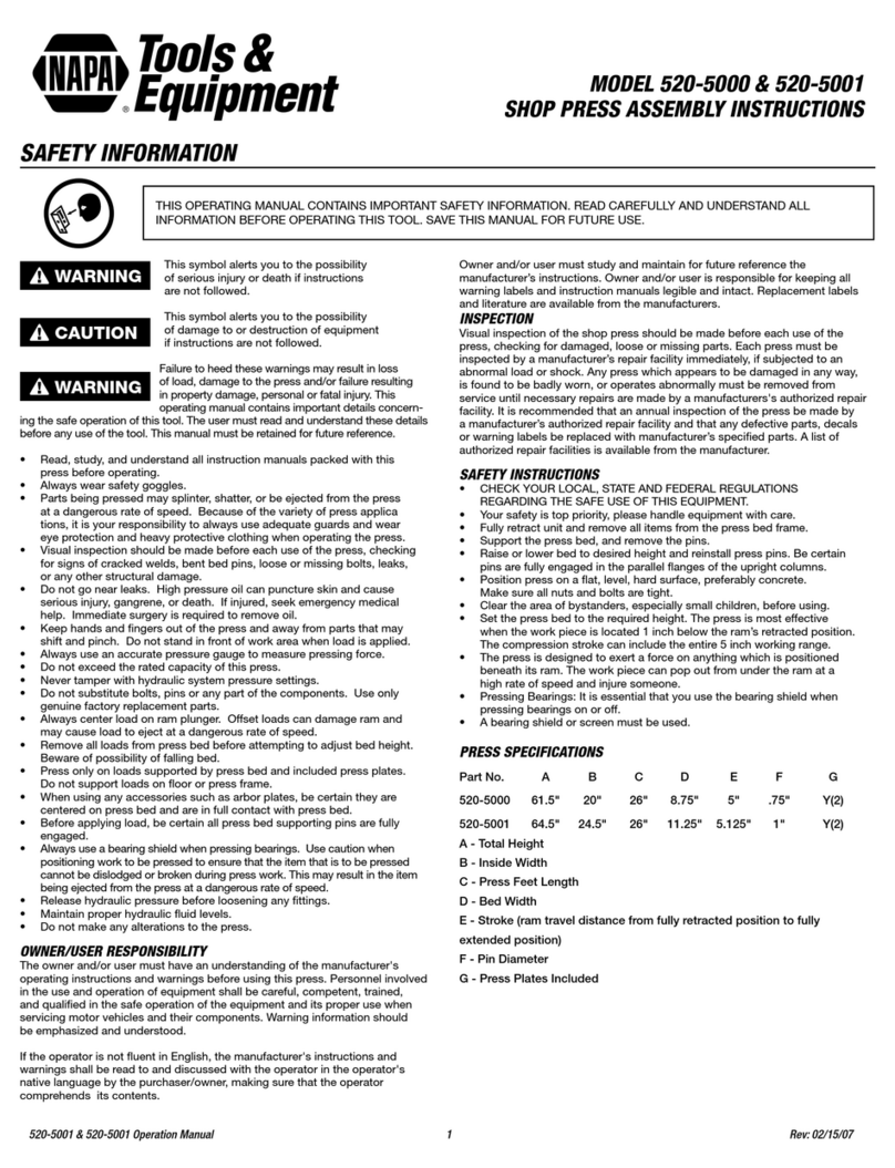 Napa 520-5001 Assembly instructions