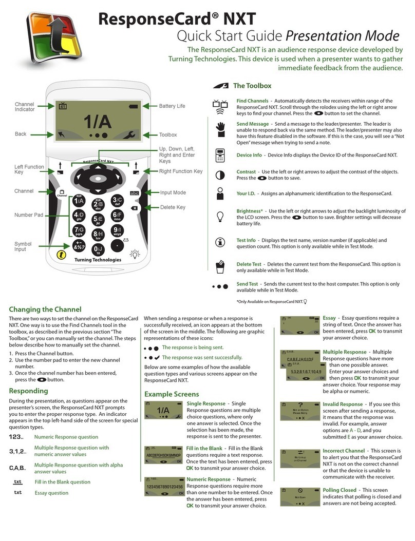 Turning Technologies ResponseCard NXT quick start guide