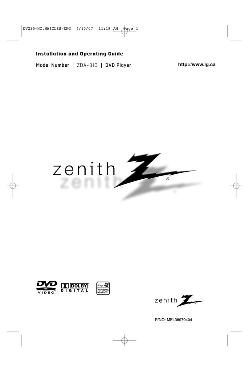 Zenith ZDA-810 Installation guide