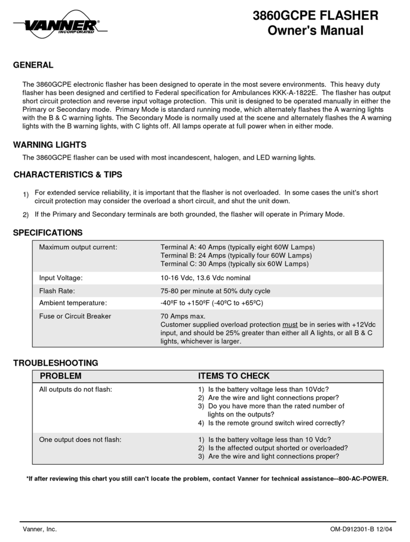 Vanner 3860GCPE owner's manual