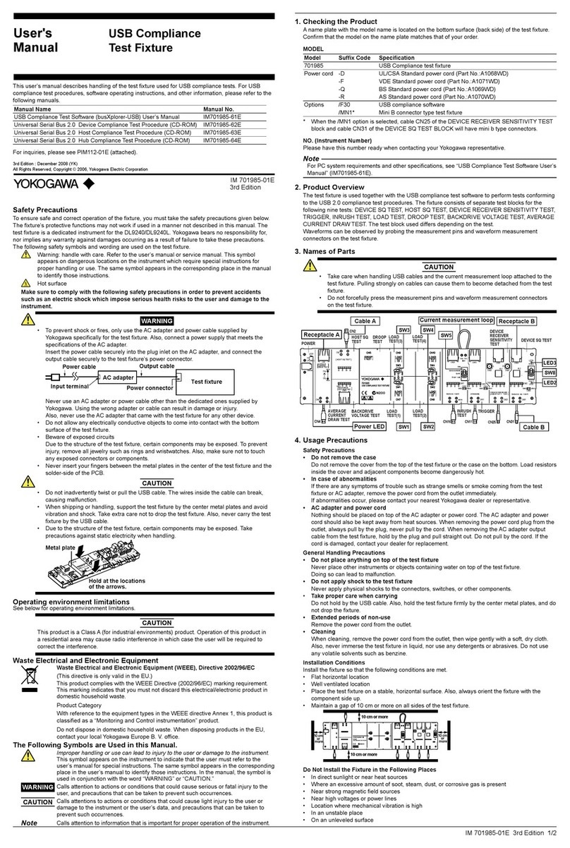 YOKOGAWA 701985 Series user manual