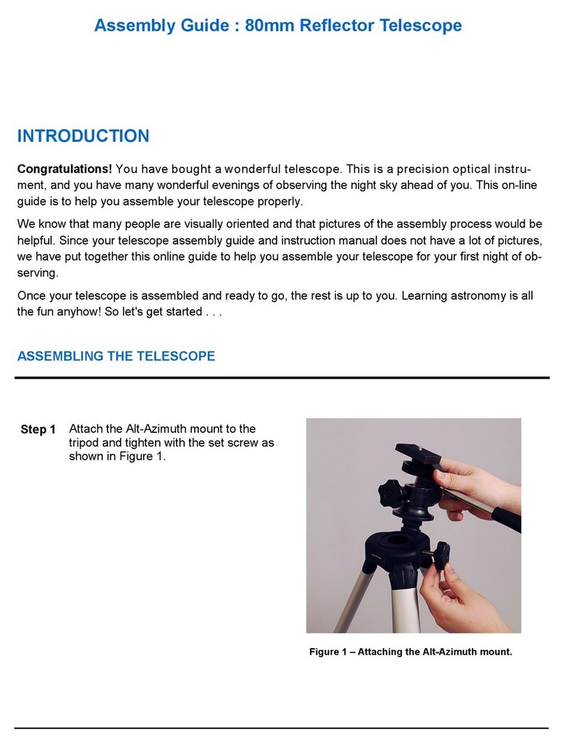 TwinStar Telescopes 80mm Reflector Telescope Assembly guide