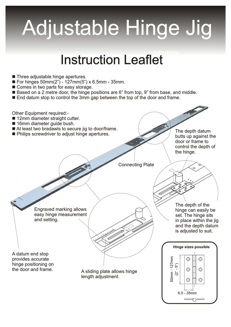 RoutingJigs Adjustable Hinge Jig Instruction leaflet