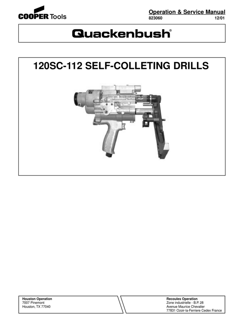 Cooper Tools Quackenbush 120SC-112 Installation and operating instructions