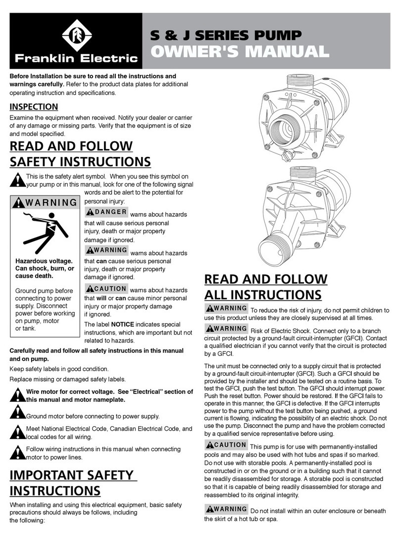 Franklin Electric S & J SERIES User manual