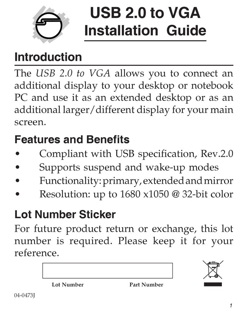 SIIG USB USB 2.0 to VGA installation guide