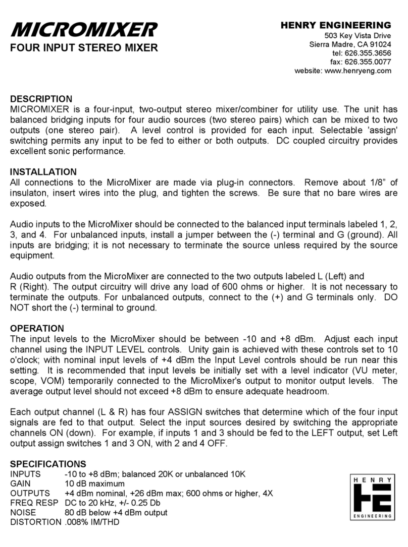 Henry Engineering MICROMIXER manual