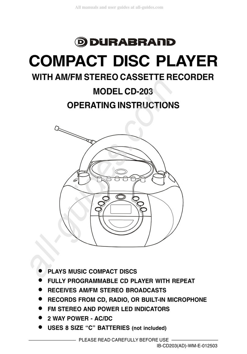 Durabrand CD-203 operating instructions