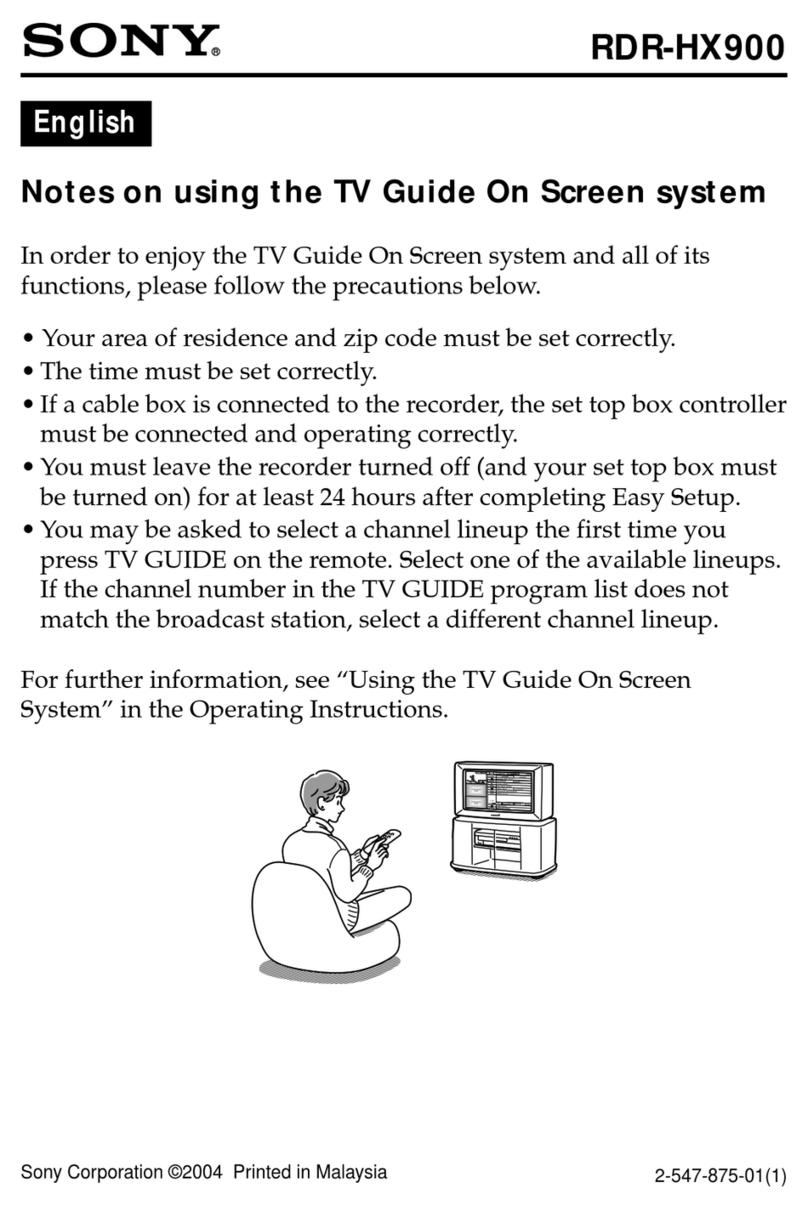 Sony RDR-HX900 User manual