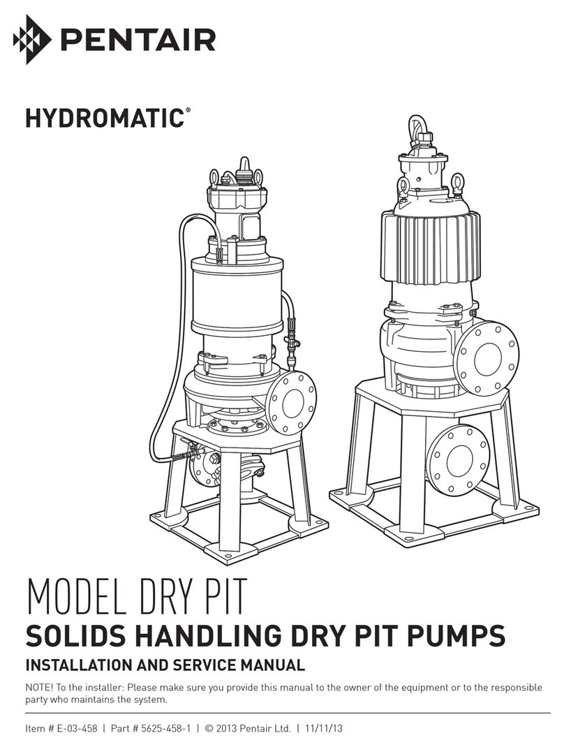 Pentair Hydromatic Dry Pit Installation and service manual