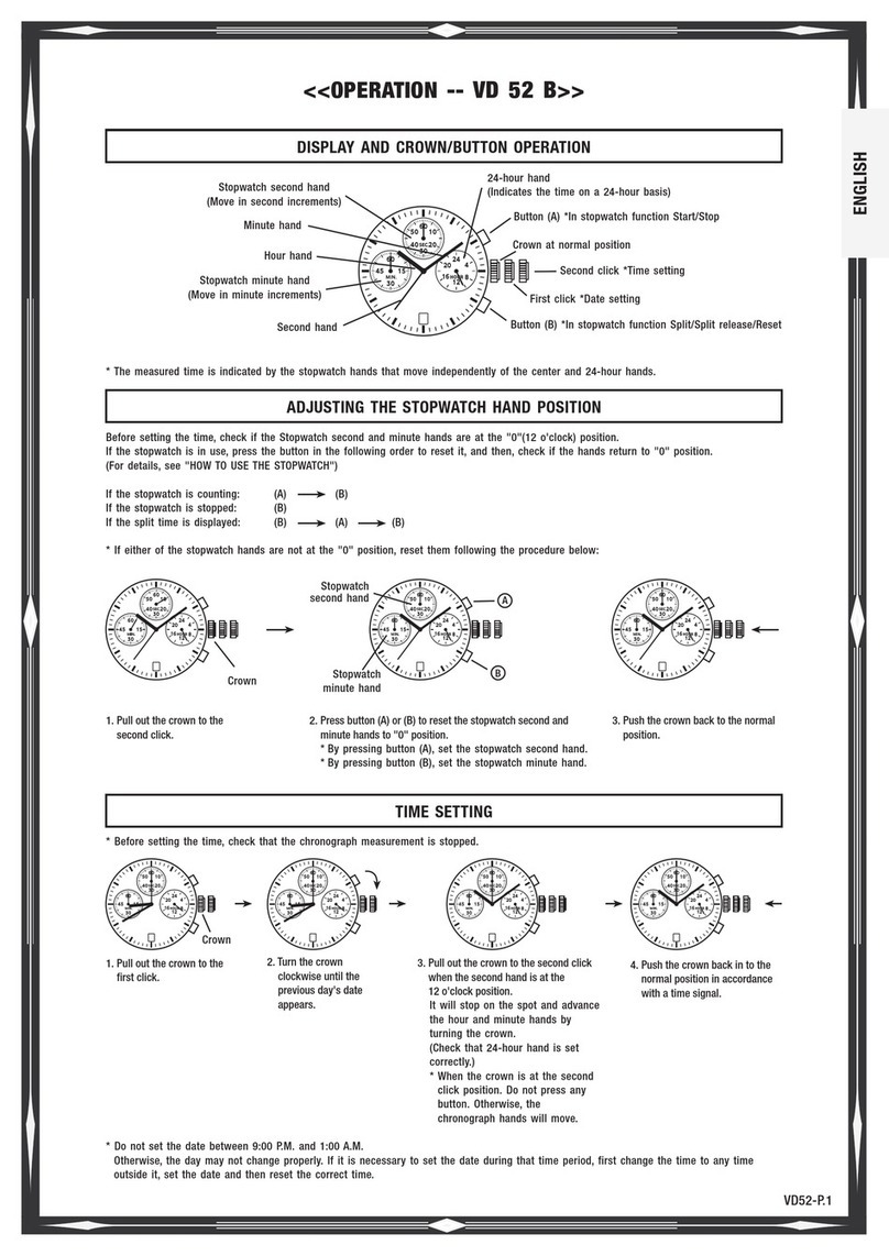 Seiko VD 52 B Operation manual