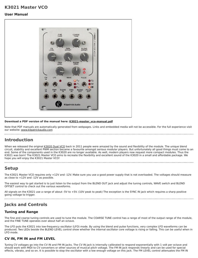 Kilpatrick Audio K3021 Master VCO user manual