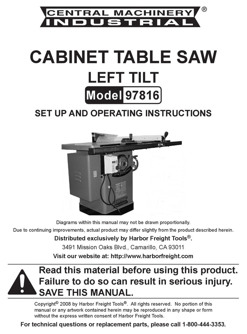 Central Machinery Industrial 97816 Set up and operating instructions