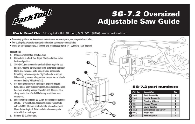 parktool SG-7.2 Assembly instructions and parts diagrams
