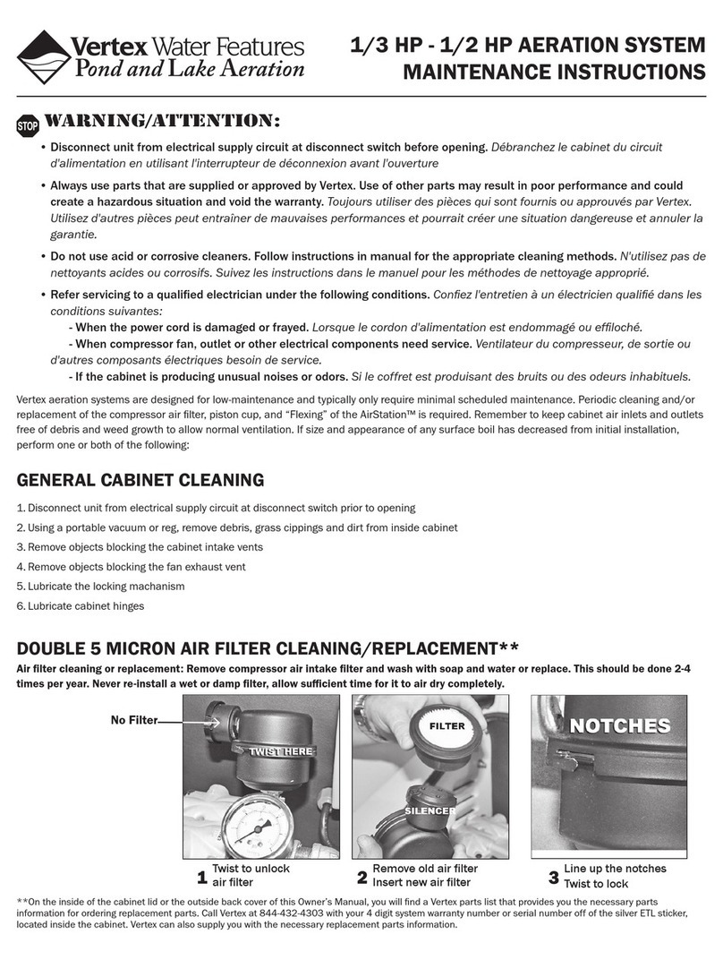 Vertex 1/3 HP Maintenance instructions