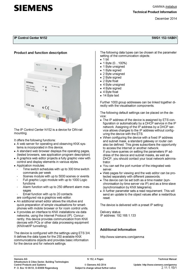 Siemens IP Control Center N152 User manual