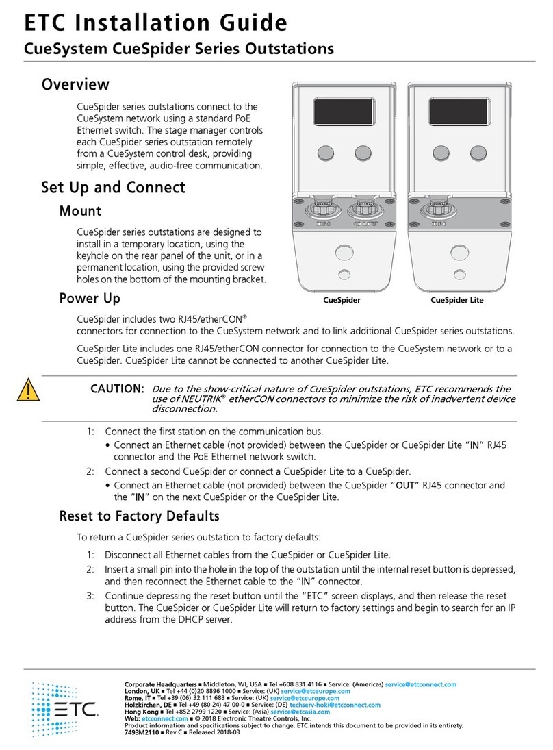 ETC CueSystem CueSpider Series installation guide