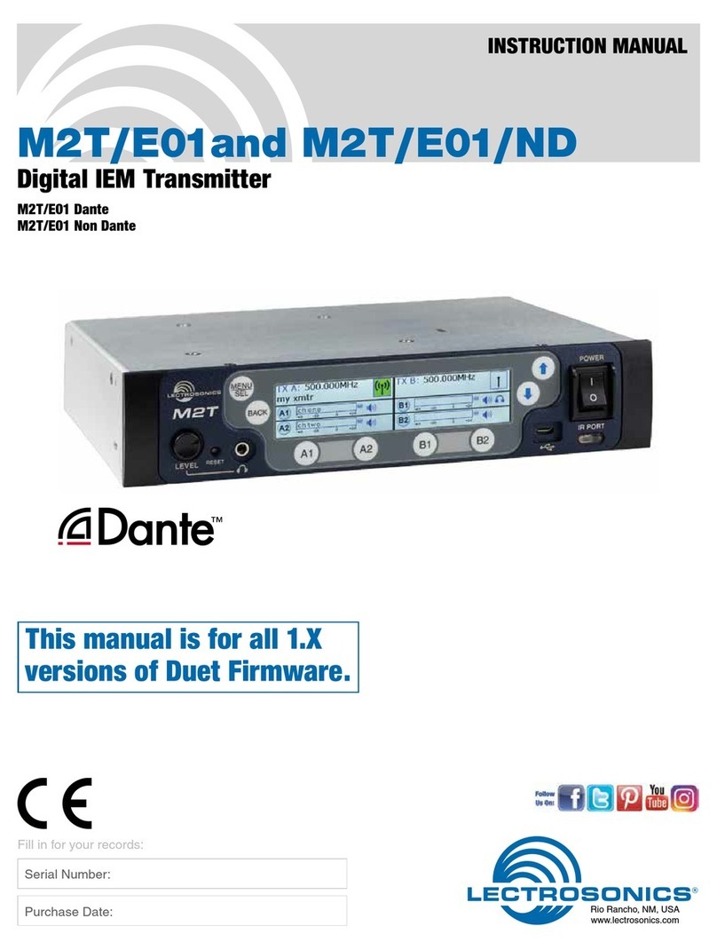 Lectrosonics Dante M2T/E01 User manual Lectrosonics Dante M2T/E01 User manual
