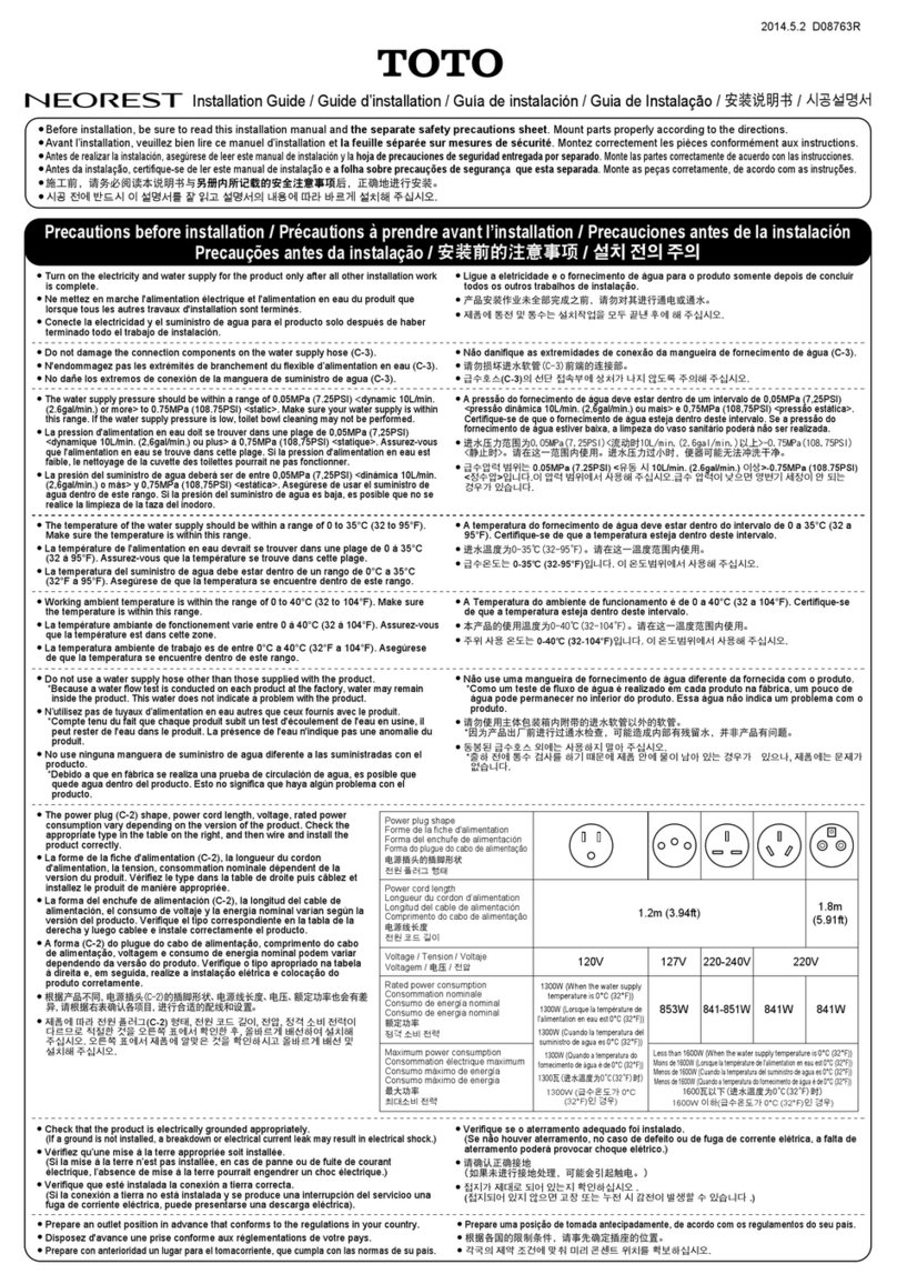 Toto NEOREST User manual