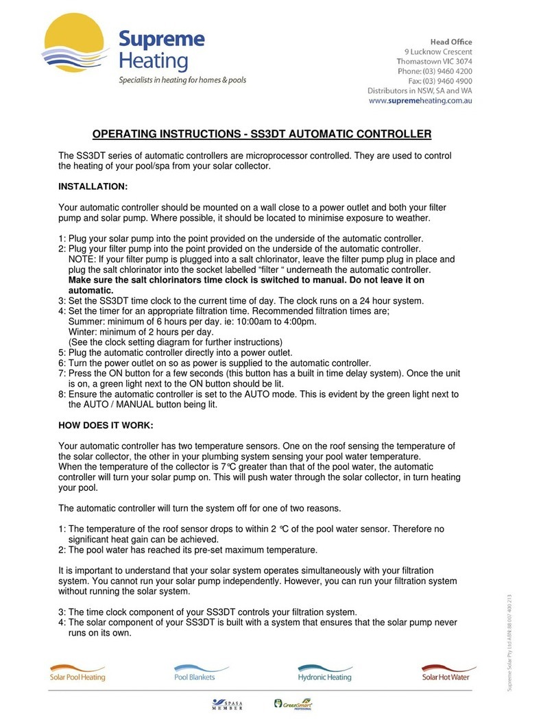 Supreme Heating SS3DT operating instructions