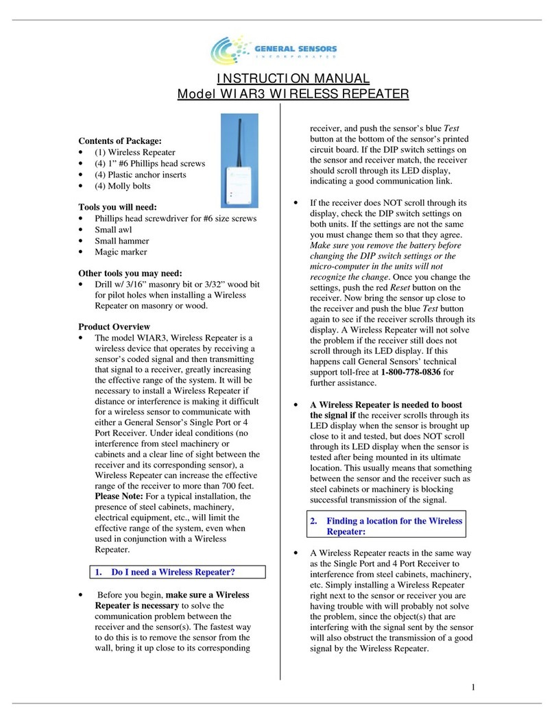 General Sensors WIAR3 User manual