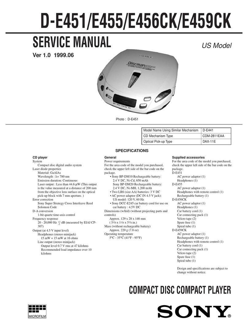 Sony D-E451 Primary User manual