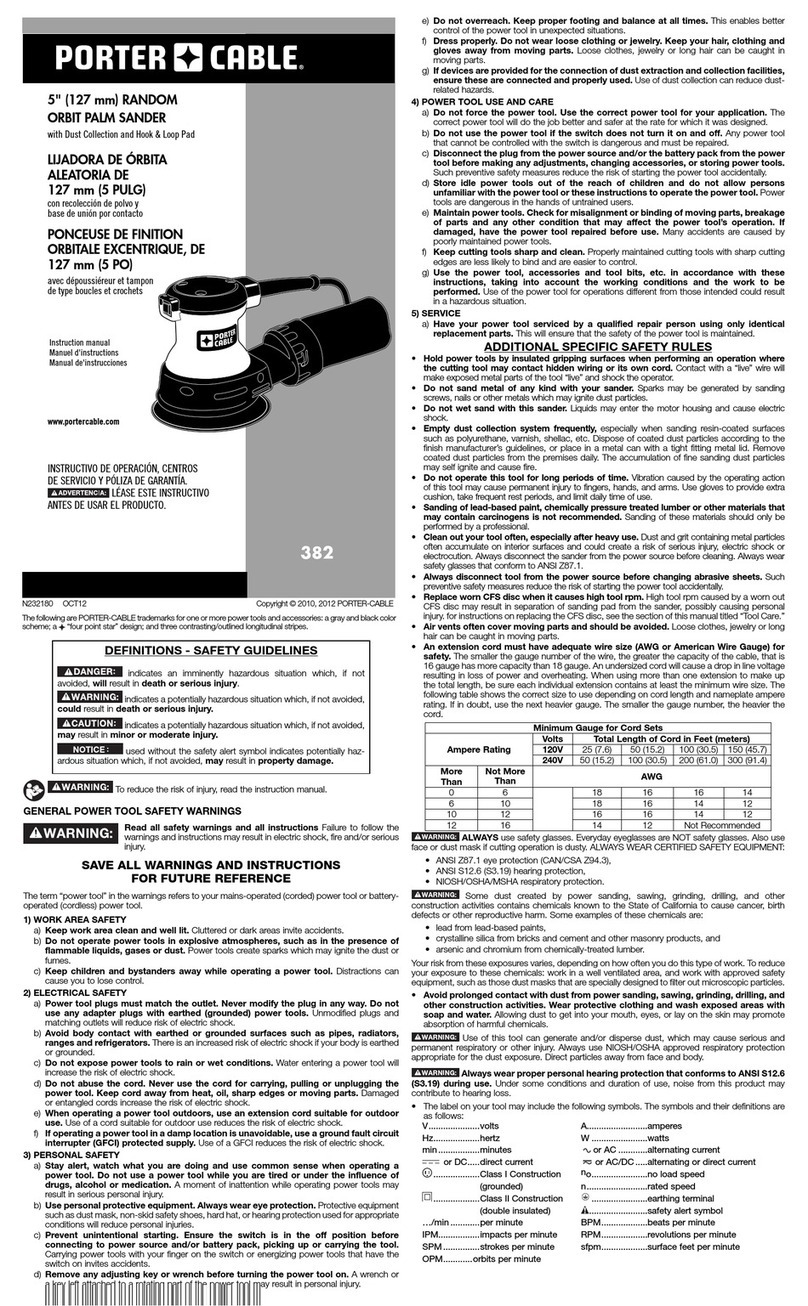 Porter-Cable 382 instruction manual