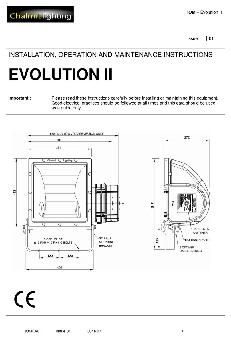 Chalmit lighting EVOLUTION II Installation, operation and maintenance instructions