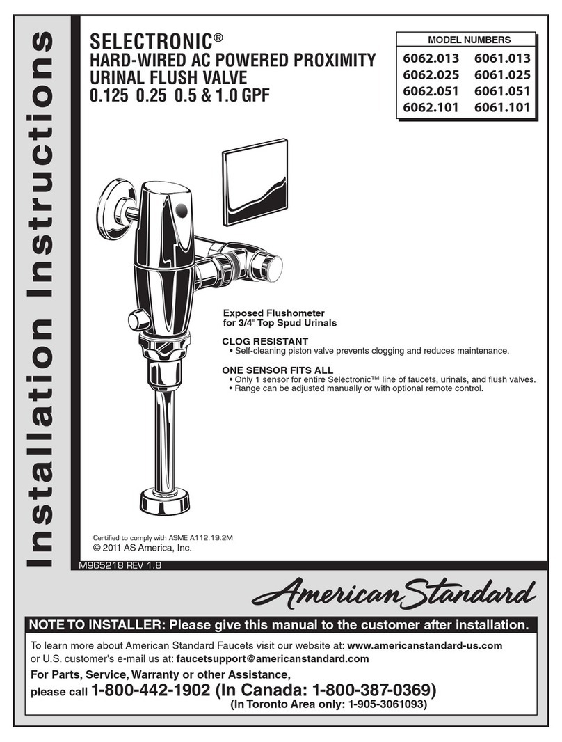 American Standard Selectronic 6062.013 installation instructions