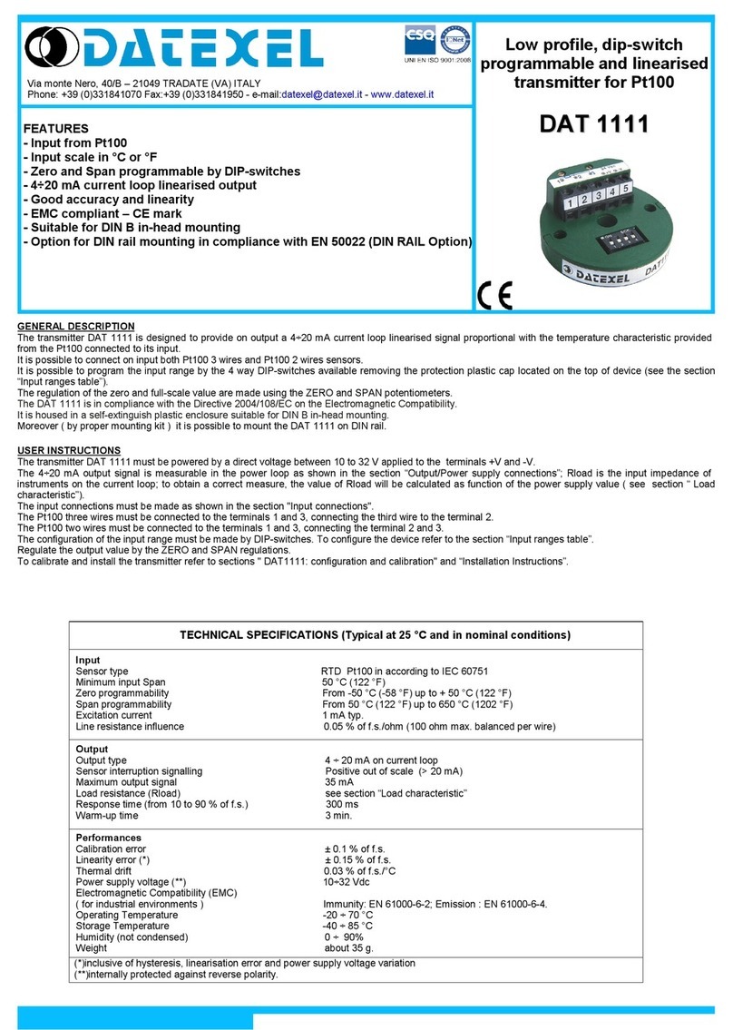Datexel DAT 1111 installation instructions