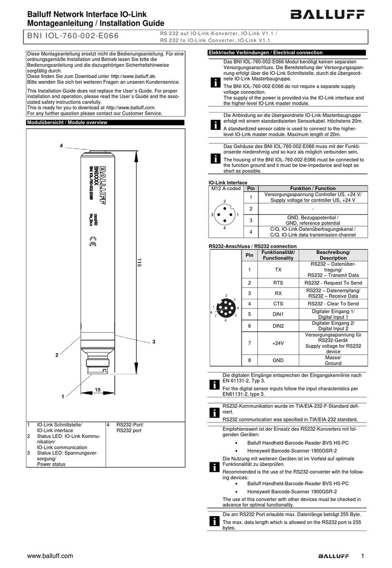 Balluff BNI00C1 User manual