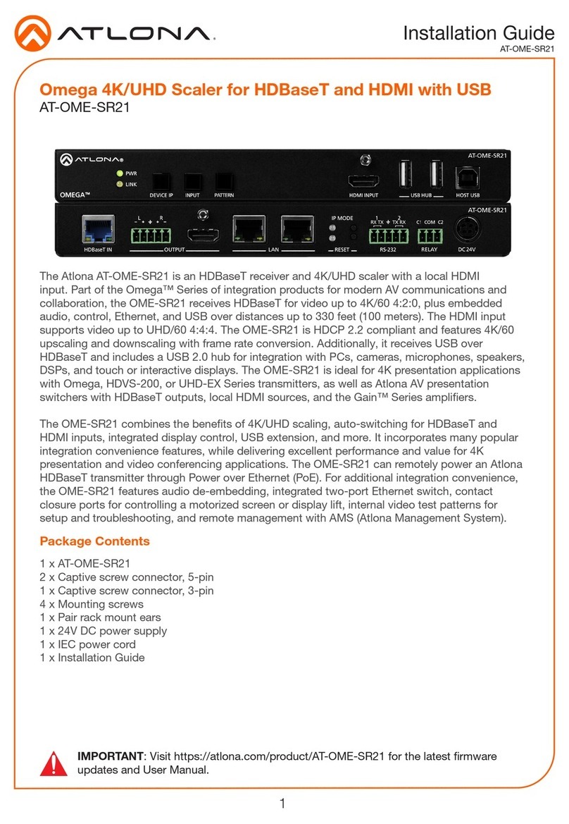 Atlona AT-OME-SR21 installation guide