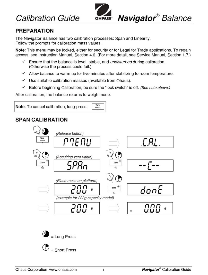 OHAUS Navigator Calibration guide