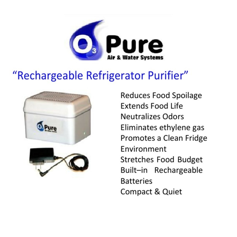 O3 Pure Rechargeable Refrigerator Purifier user manual