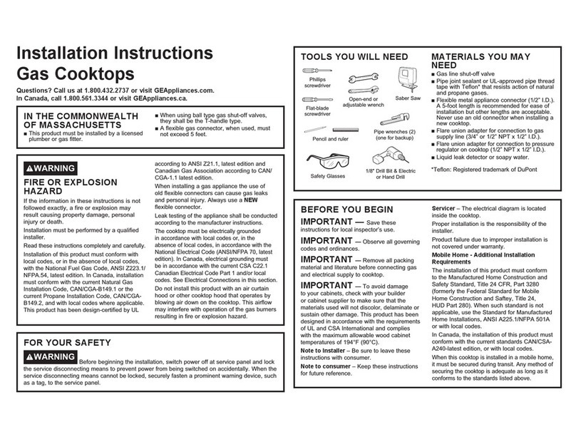 GE JGP3030 User manual