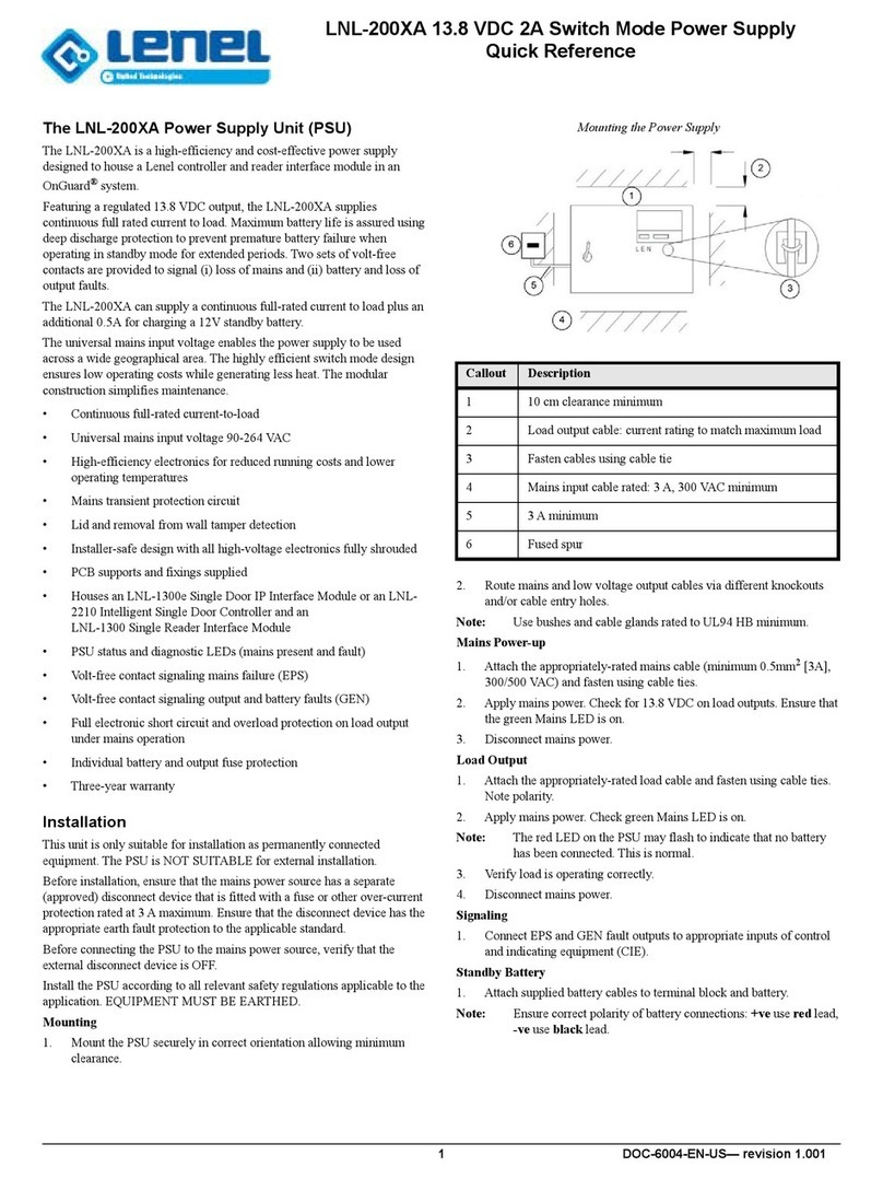Lenel LNL-200XA User quick reference guide