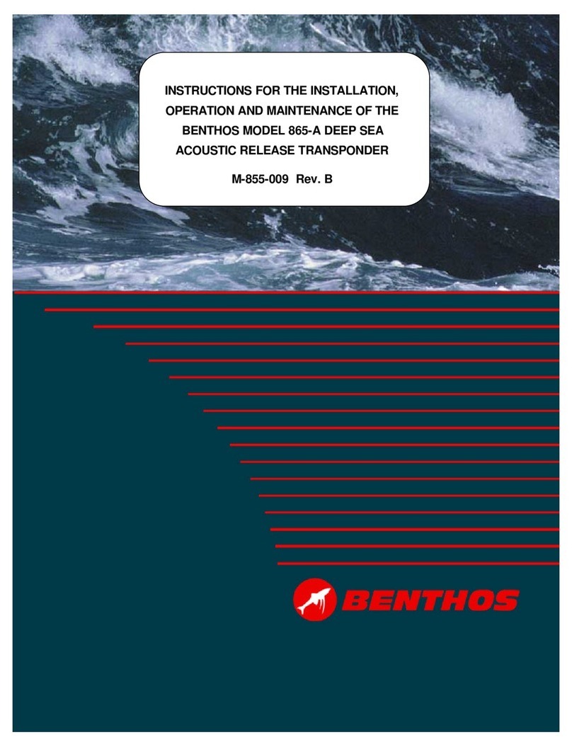 Benthos 865-A INSTRUCTIONS FOR THE INSTALLATION, OPERATION AND MAINTENANCE Benthos 865-A INSTRUCTIONS FOR THE INSTALLATION, OPERATION AND MAINTENANCE