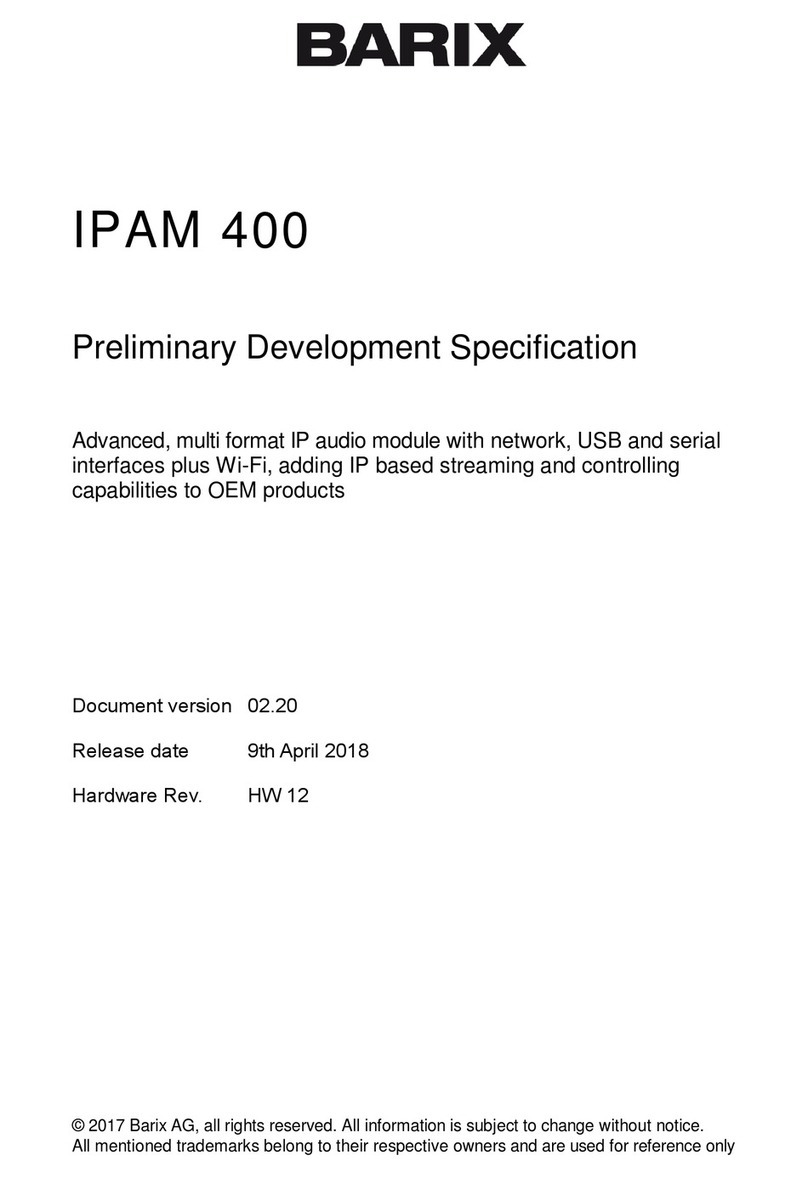 BARIX IPAM 400 Preliminary Development Specification