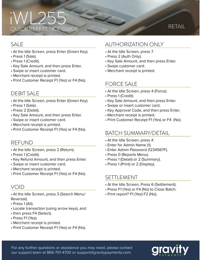 GRAVITY iWL255 User quick reference guide