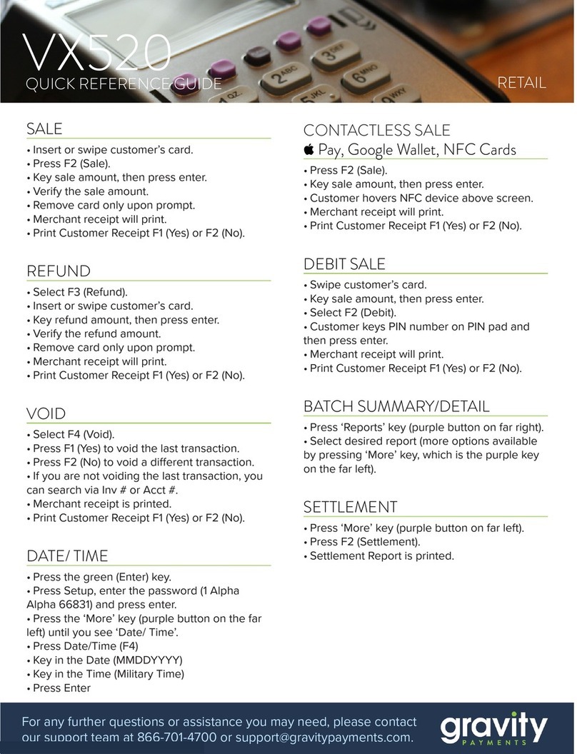 GRAVITY VX520 User quick reference guide