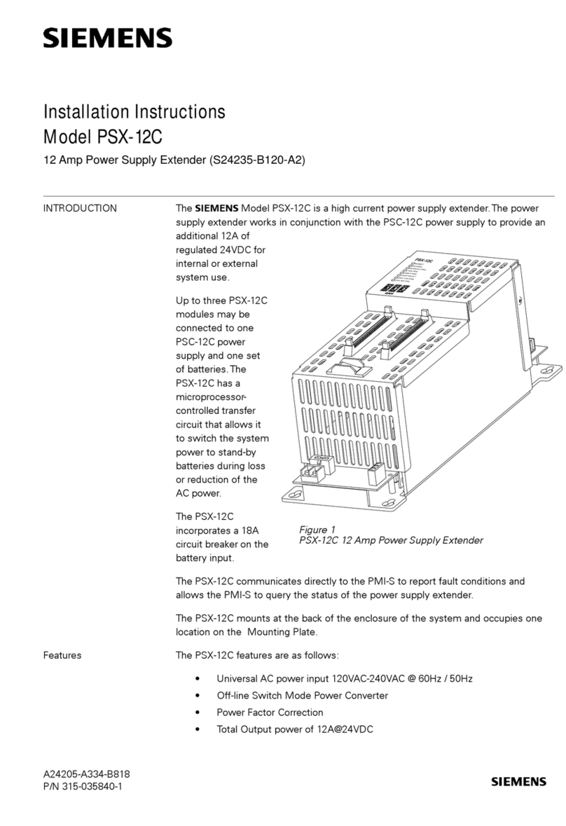 Siemens PSX-12C installation instructions
