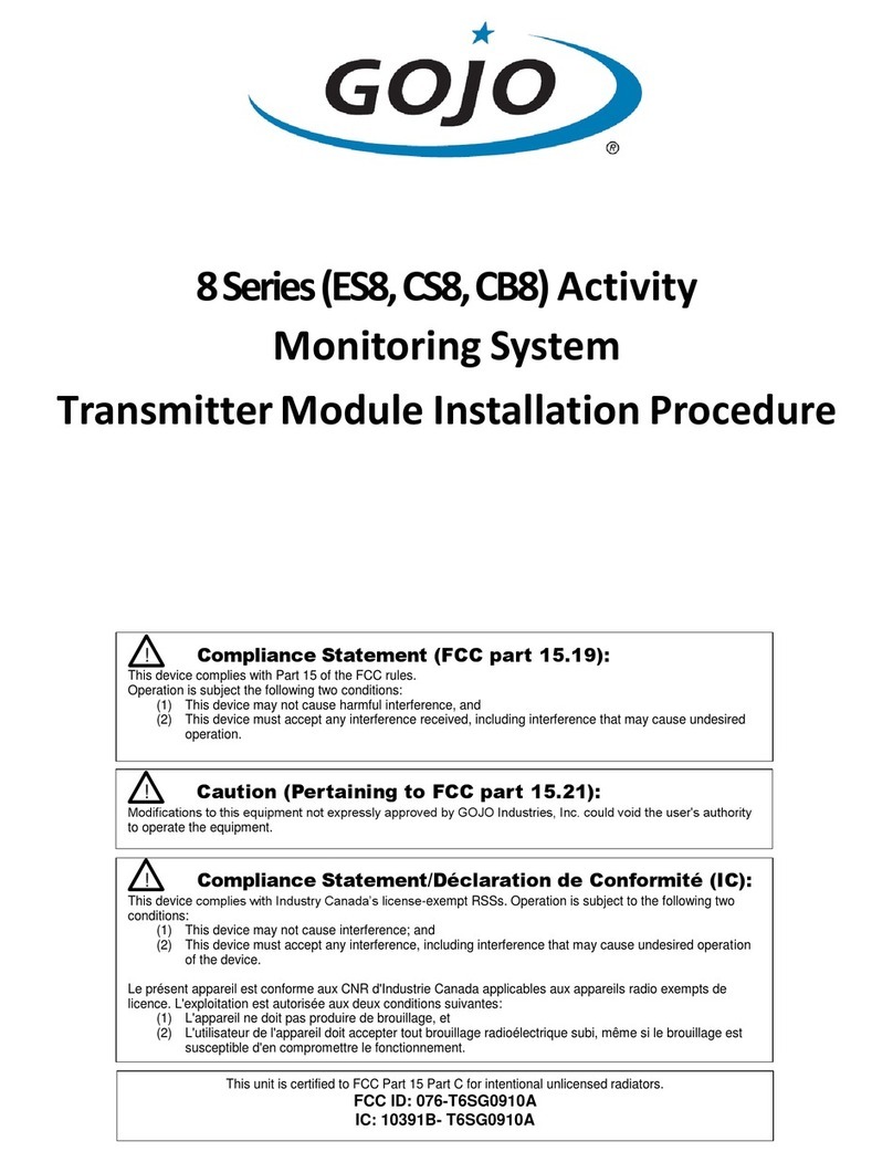 Go Jo 8 Series Installation guides