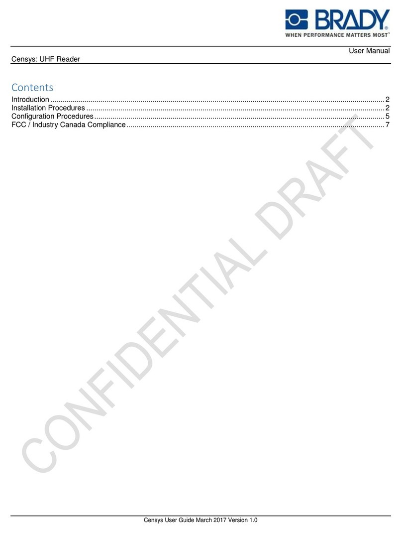 Brady BCENSYS-1000 user manual