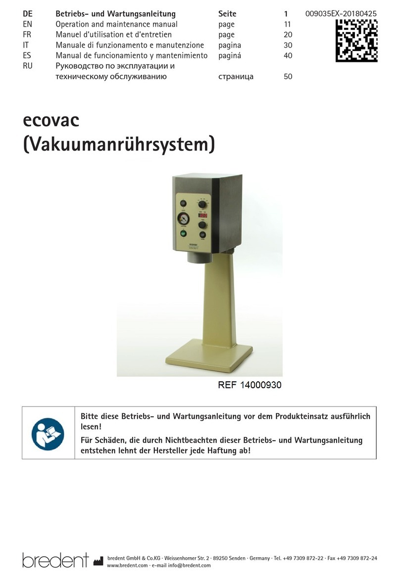 bredent ecovac Operation and maintenance manual