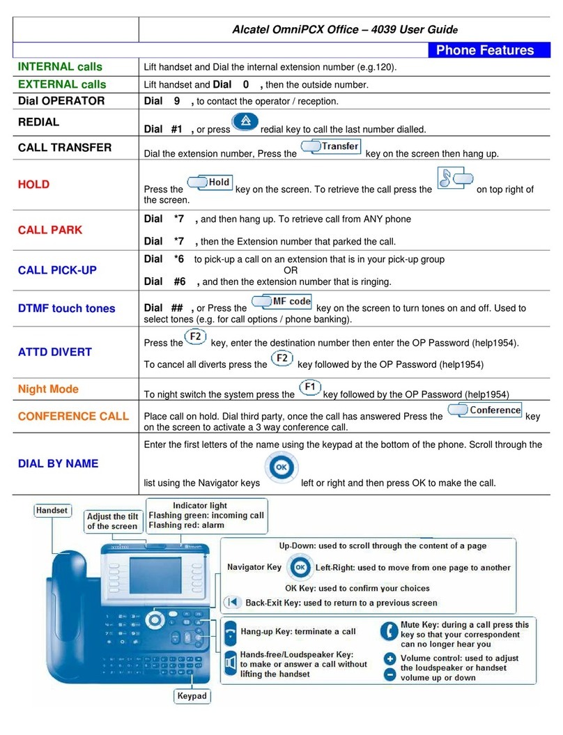 Alcatel OmniPCX Office 4039 User manual