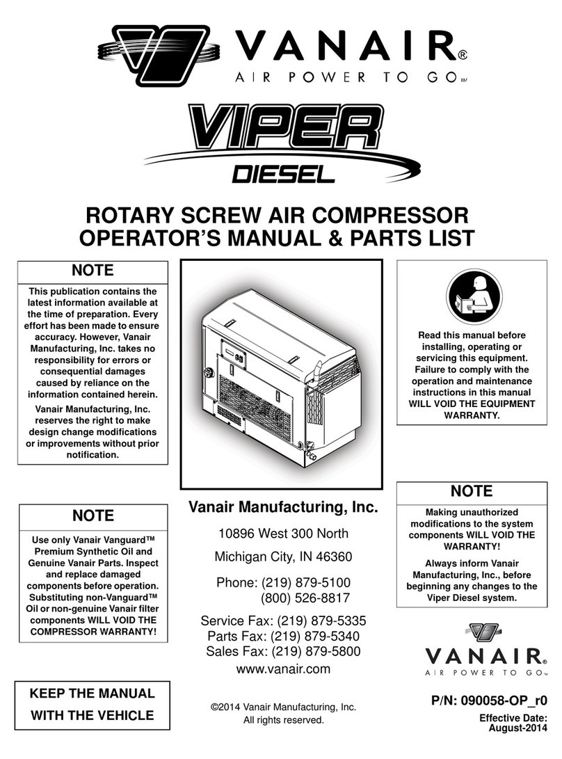 Vanair Viper Series Installation and operation manual