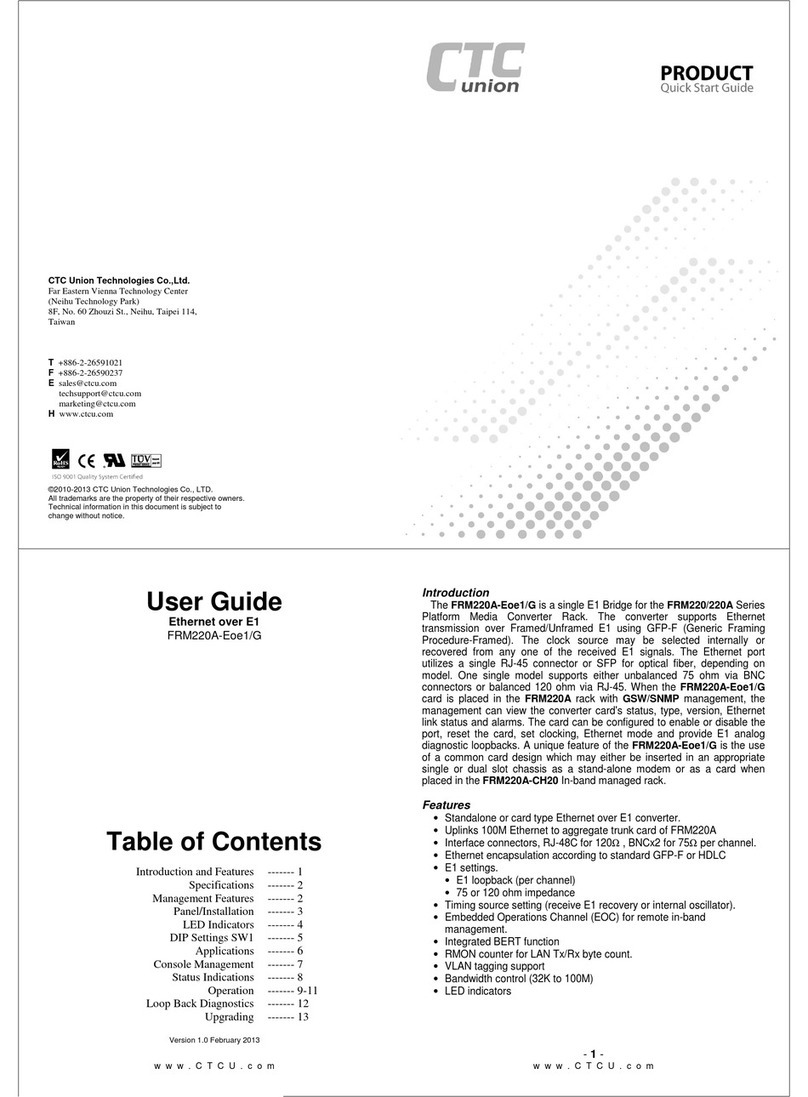 CTC Union FRM220A-Eoe1/G user guide