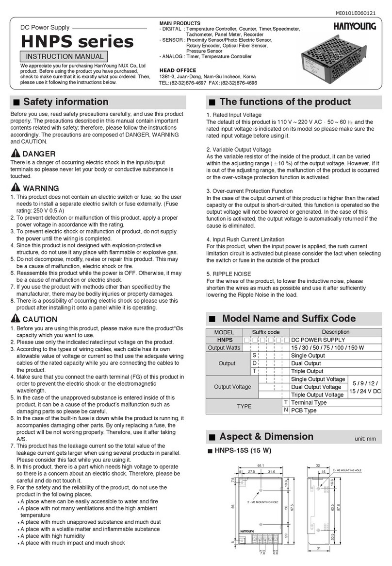 Hanyoung HNPS Series instruction manual Hanyoung HNPS Series instruction manual