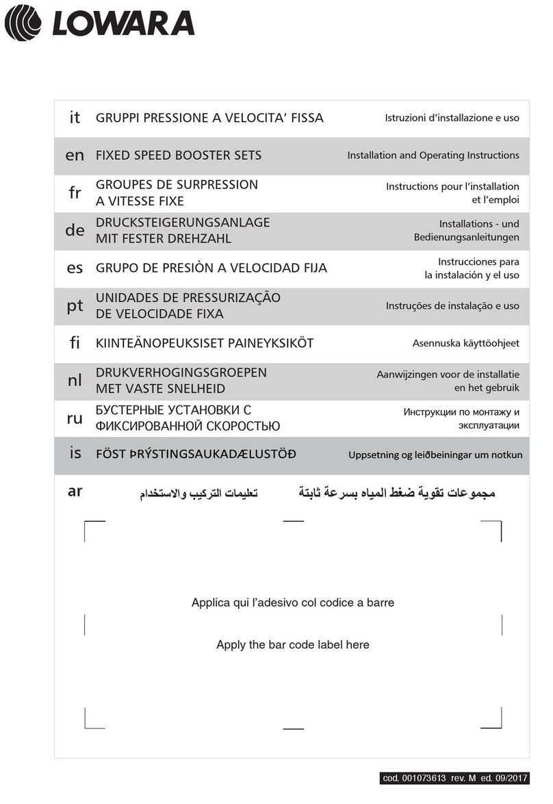 Lowara GM Series Installation and operating instructions