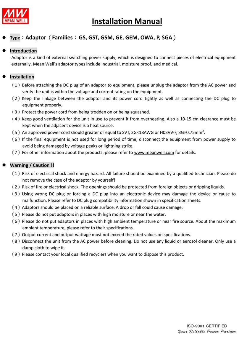 Meanwell GS Series installation manual